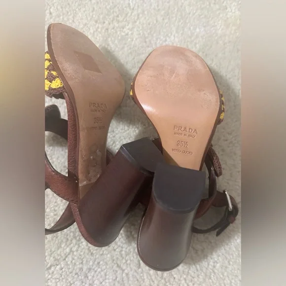 Prada Leather and Crochet Sandals - Picture 2 of 3